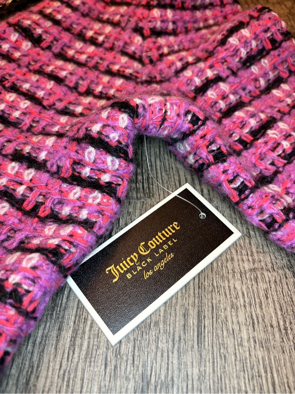 Juicy Couture Pink Tweed Cardigan with Black Trim - Picture 5 of 10